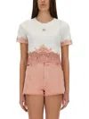 Dolce & Gabbana Cropped Jersey T-shirt With Dg Logo And Lace Inserts