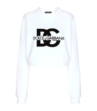 DOLCE & GABBANA CROPPED LOGO SWEATSHIRT