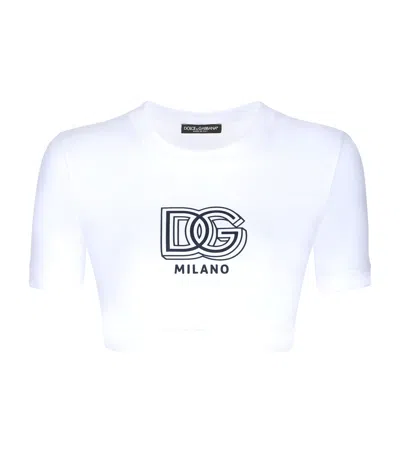 DOLCE & GABBANA CROPPED LOGO T-SHIRT