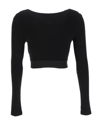 Dolce & Gabbana Cropped Logo-hem Top In Black