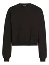 Dolce & Gabbana Cropped Oversized Long Sleeve Sweatshirt In Black