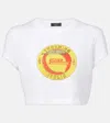 Dolce & Gabbana Cropped Printed Cotton T-shirt In White