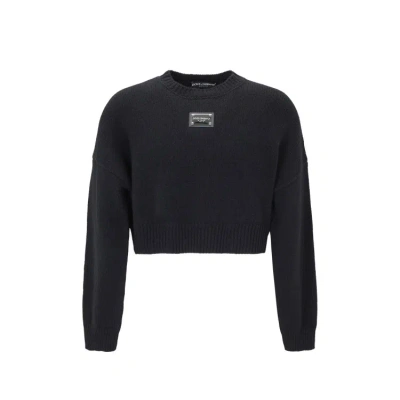 Dolce & Gabbana Cropped Pullover In Black