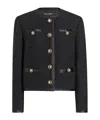 Dolce & Gabbana Black Crop Jacket With Front Pockets In Virgin Wool Blend Woman In Black