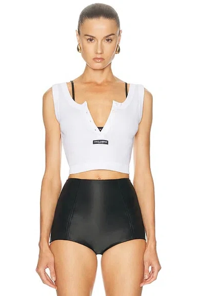 Dolce & Gabbana Cropped Tank Top In White