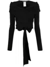 Dolce & Gabbana Wrap Cut-out Tie Detail Top In Black