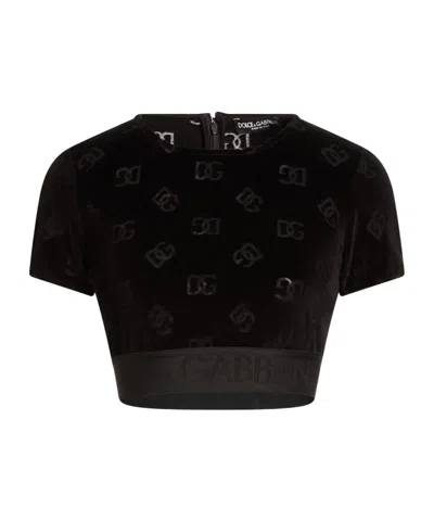 Dolce & Gabbana Cropped T-shirt In Black