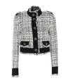 Dolce & Gabbana Cropped Tweed Jacket In Gray