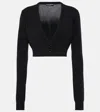 Dolce & Gabbana Cropped Virgin Wool Cardigan In Black