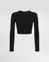 Dolce & Gabbana Cropped Viscose Sweater In Black