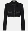 Dolce & Gabbana Cropped Wool And Silk-blend Jacket In Black