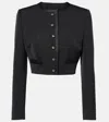 Dolce & Gabbana Cropped Wool-blend Jacket In Black