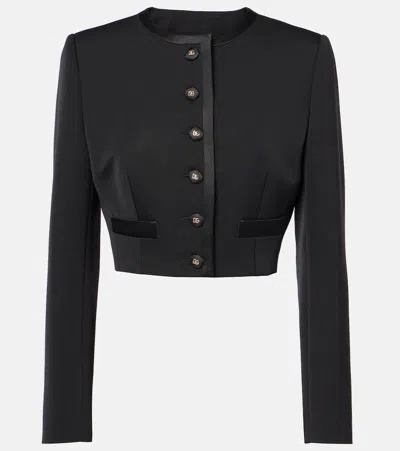 Dolce & Gabbana Cropped Wool-blend Jacket In Black