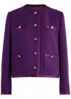 Dolce & Gabbana Cropped Wool-blend Jacket In Purple