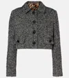 Dolce & Gabbana Wool Spinato Crop Jacket In Grey