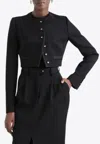 Dolce & Gabbana Cropped Wool-blend Jacket In Black