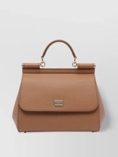 Dolce & Gabbana Cross-body Bag Structured Adaptable Strap In Brown