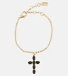 Dolce & Gabbana Cross Crystal-embellished Bracelet In Gold