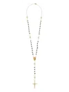 Dolce & Gabbana Rosary Necklace With Natural Stones In Gold