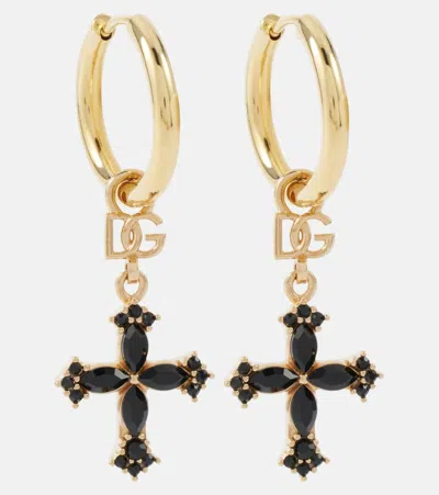 Dolce & Gabbana Brass Earrings With Rhinestones In Multi