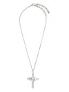 Dolce & Gabbana Cross Necklace With Rhinestones Accessories In Metallic