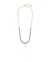 Dolce & Gabbana Cross-pendant Ball-chain Necklace In Yellow
