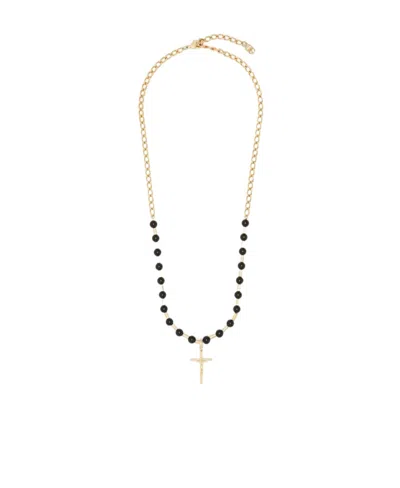 DOLCE & GABBANA CROSS-PENDANT BALL-CHAIN NECKLACE