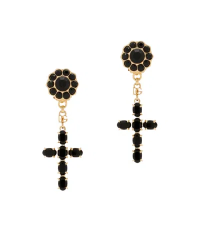DOLCE & GABBANA CROSS PENDANT CLIP-ON EARRINGS