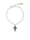 Dolce & Gabbana Link Bracelet With Rhinestone Charms In Silver
