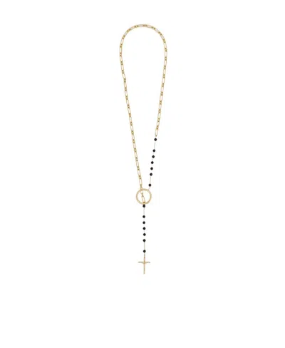 Dolce & Gabbana Cross Pendant Necklace In Yellow