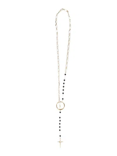 Dolce & Gabbana Cross Rosary Necklace In Oro