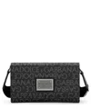 Dolce & Gabbana Coated Jacquard Cross Body Bag In Black