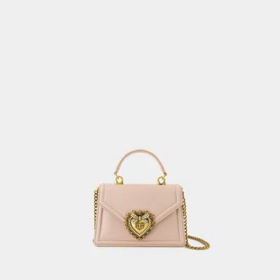 Dolce & Gabbana Pink Devotion Leather Top Handle Bag