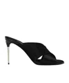 Dolce & Gabbana Satin Sandals With Back Monogram In Black