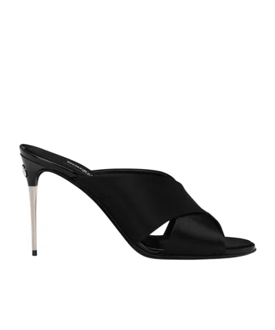 DOLCE & GABBANA DOLCE  GABBANA CROSSOVER STRAP SLIP-ON MULES