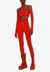 Dolce & Gabbana Crossover-waist Leggings In Red