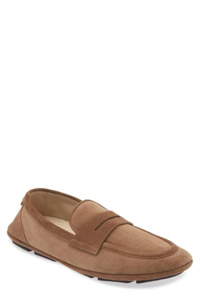 Dolce & Gabbana Crosta Driving Shoe In Nocciola