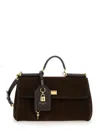 Dolce & Gabbana My Suede Tote Bag Decorated With A Sicily Padlock In Brown