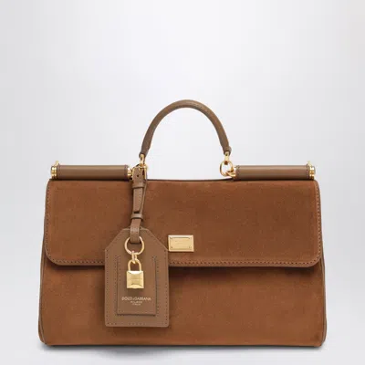 Dolce & Gabbana Crosta Vv It Liscio Leather Mini Handbag In Brown