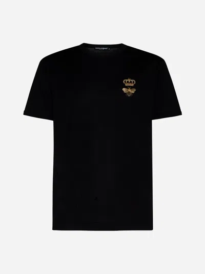 DOLCE & GABBANA CROWN AND BEE COTTON T-SHIRT