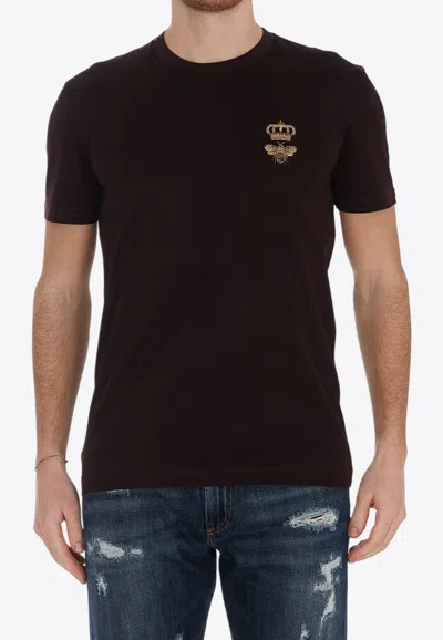 Dolce & Gabbana Crown Logo T-shirt In Aubergine