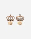 Dolce & Gabbana Crown White Gold Cufflinks With Black Diamonds In White Gold