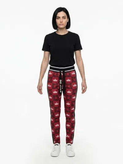 Dolce & Gabbana Crown-jacquard Joggers In Black