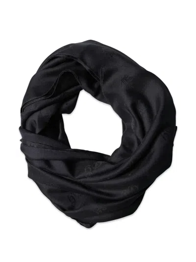 Dolce & Gabbana Lace Silk Stole Neckwrap Shawl Scarf In Black