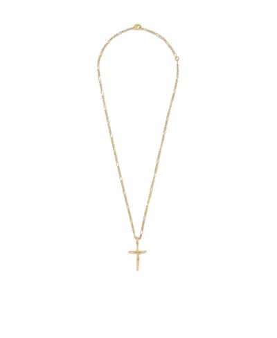 Dolce & Gabbana Crucifix Pendant Necklace In Yellow