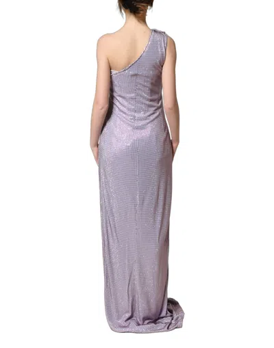 Dolce & Gabbana Crystal And Viscose Dress In Purple