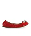 Dolce & Gabbana Crystal Ballet Shoes In Red