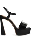 Dolce & Gabbana Crystal-buckle Sandals In Black