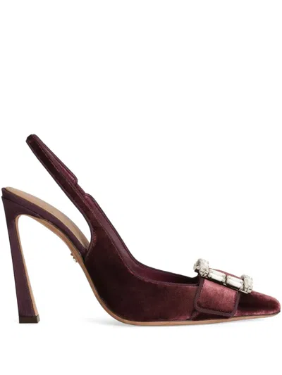 Dolce & Gabbana Crystal-buckle Slingback Pumps In Red