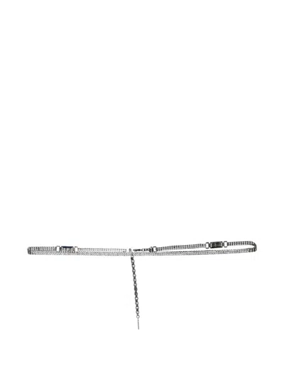 Pre-owned Dolce & Gabbana Crystal Chain-link Belt In Silver